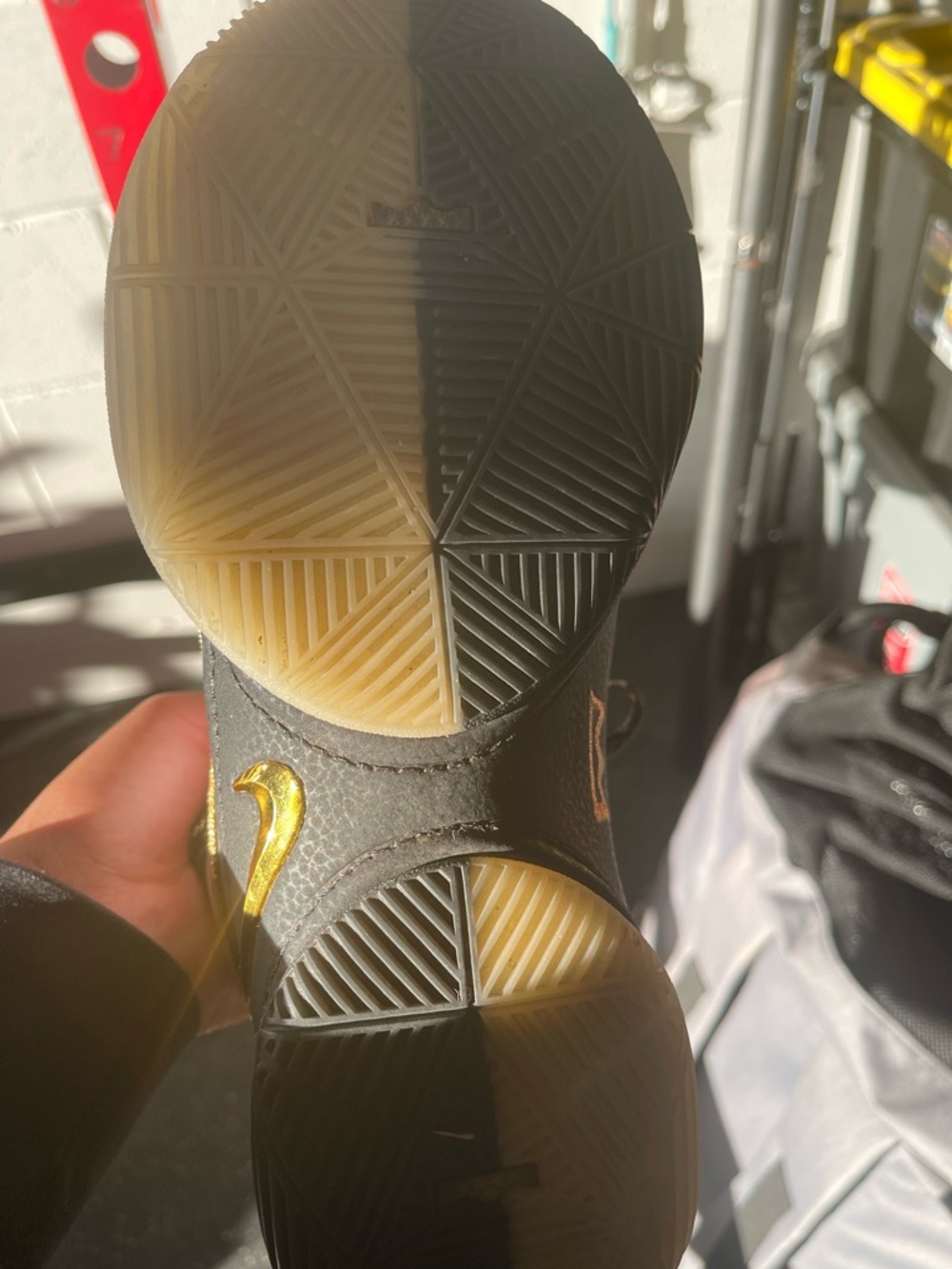 Nike Men's Black White and Gold Athletic Shoes - Picture 7 of 11